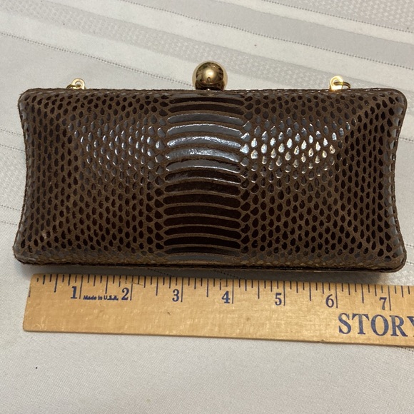 Vintage Leather Mini Hand Clutch Snap Closure Bag - Super Cute & Stylish! - Picture 9 of 14
